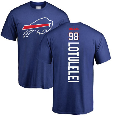 Men NFL Buffalo Bills #98 Star Lotulelei Royal Blue Backer T Shirt->nfl t-shirts->Sports Accessory